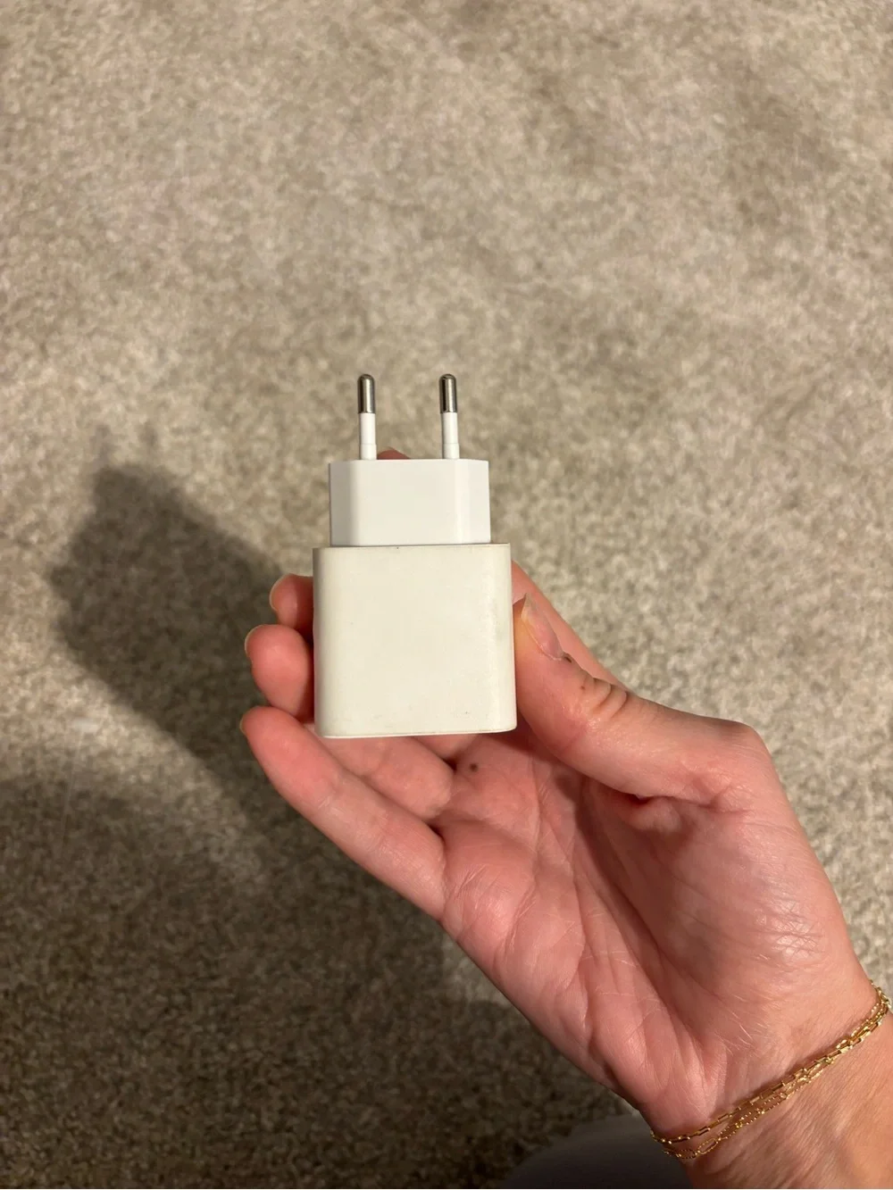 White USB Europe Adapter Charger